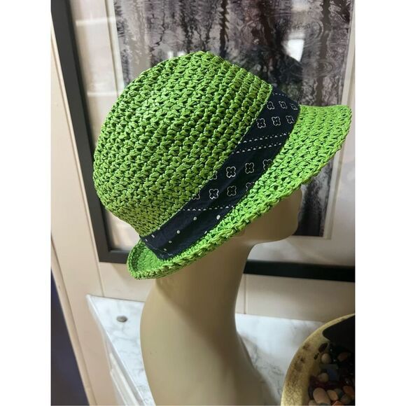 True Religion Bright Green Unisex Fedora Size S/M - Picture 5 of 8